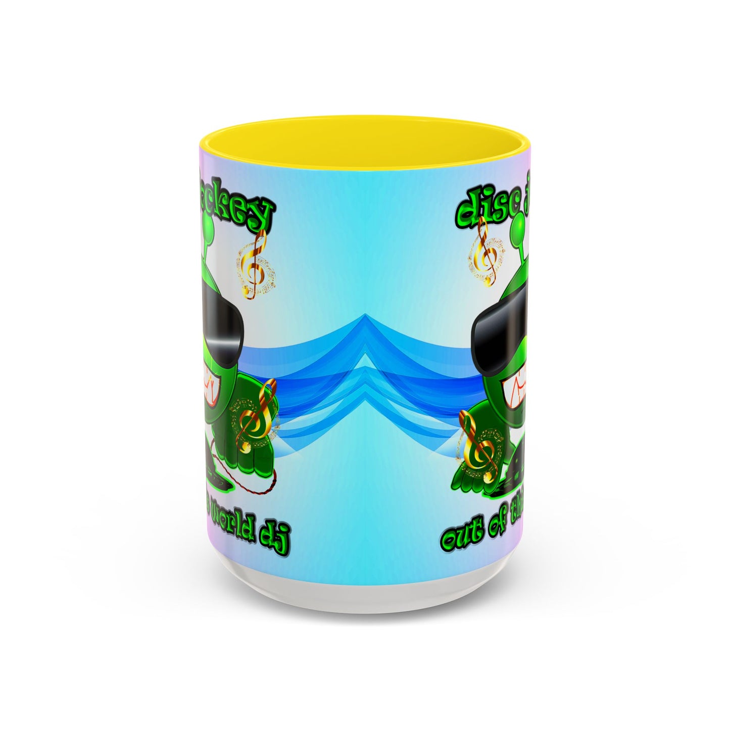 disc jockey - Accent Mug (light blue-pink wave)