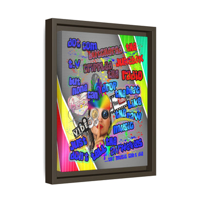drop the beat - framed canvas art (rainbow split)