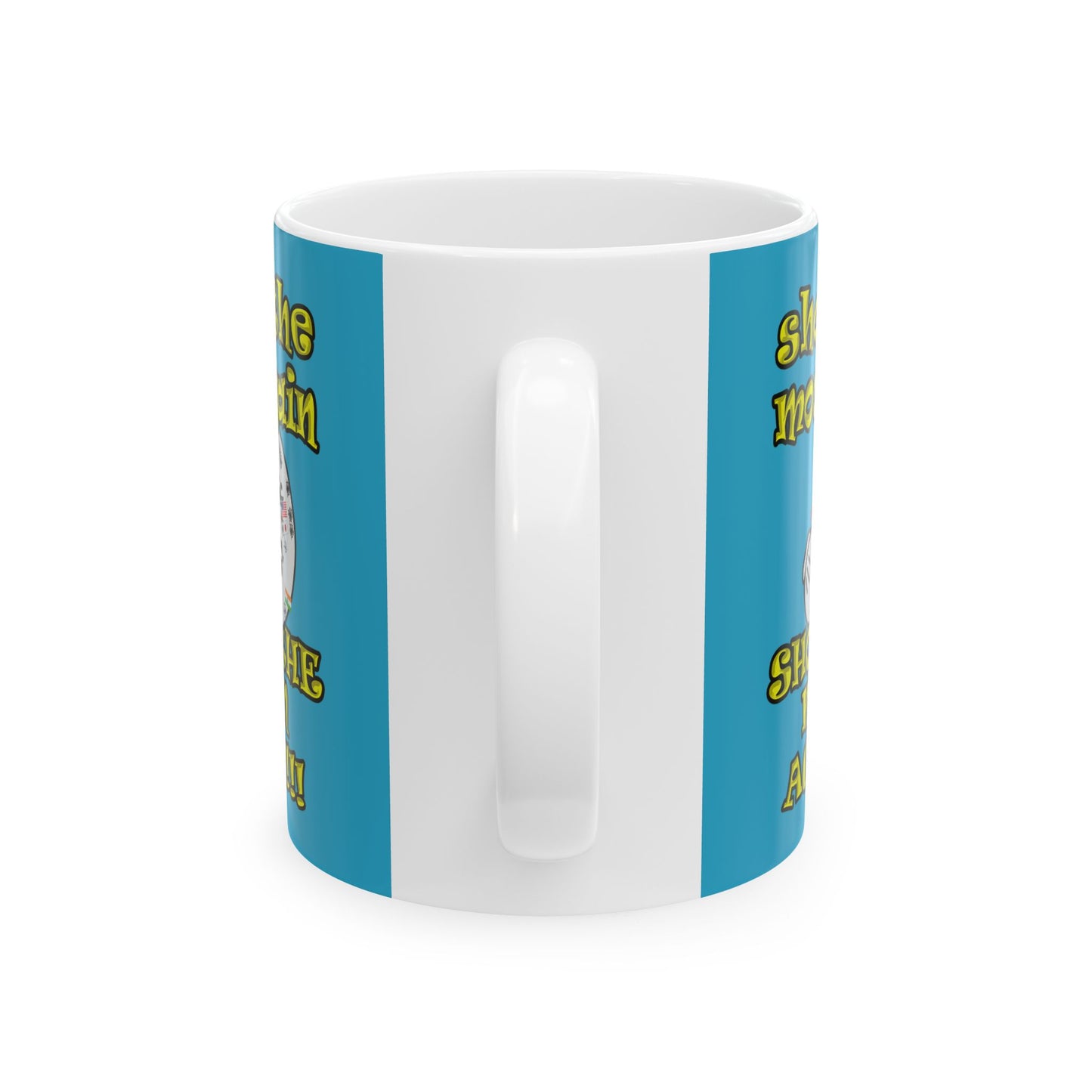 shoot the moon again - White Mug (turquoise)