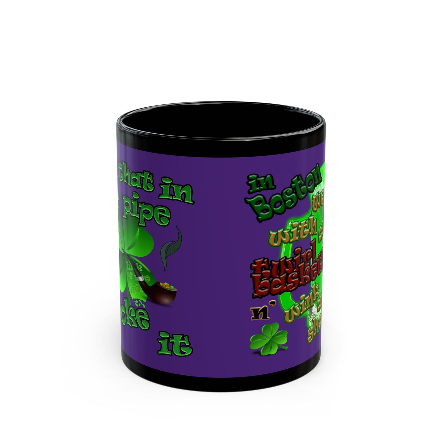celtics logo - Black Mug (purple)