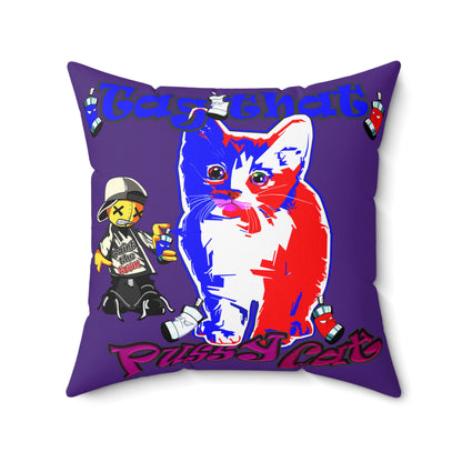 tag that - Spun Polyester Square Pillow - (purple)