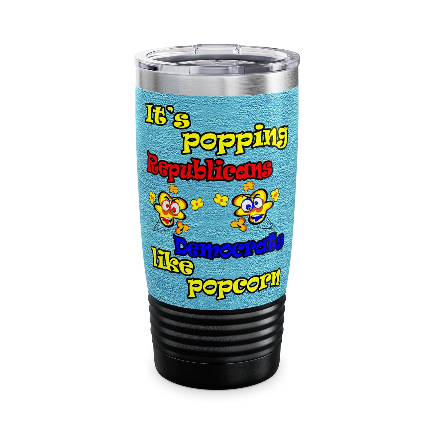 popping like popcorn - Ringneck Tumbler, 20oz (faded blue)