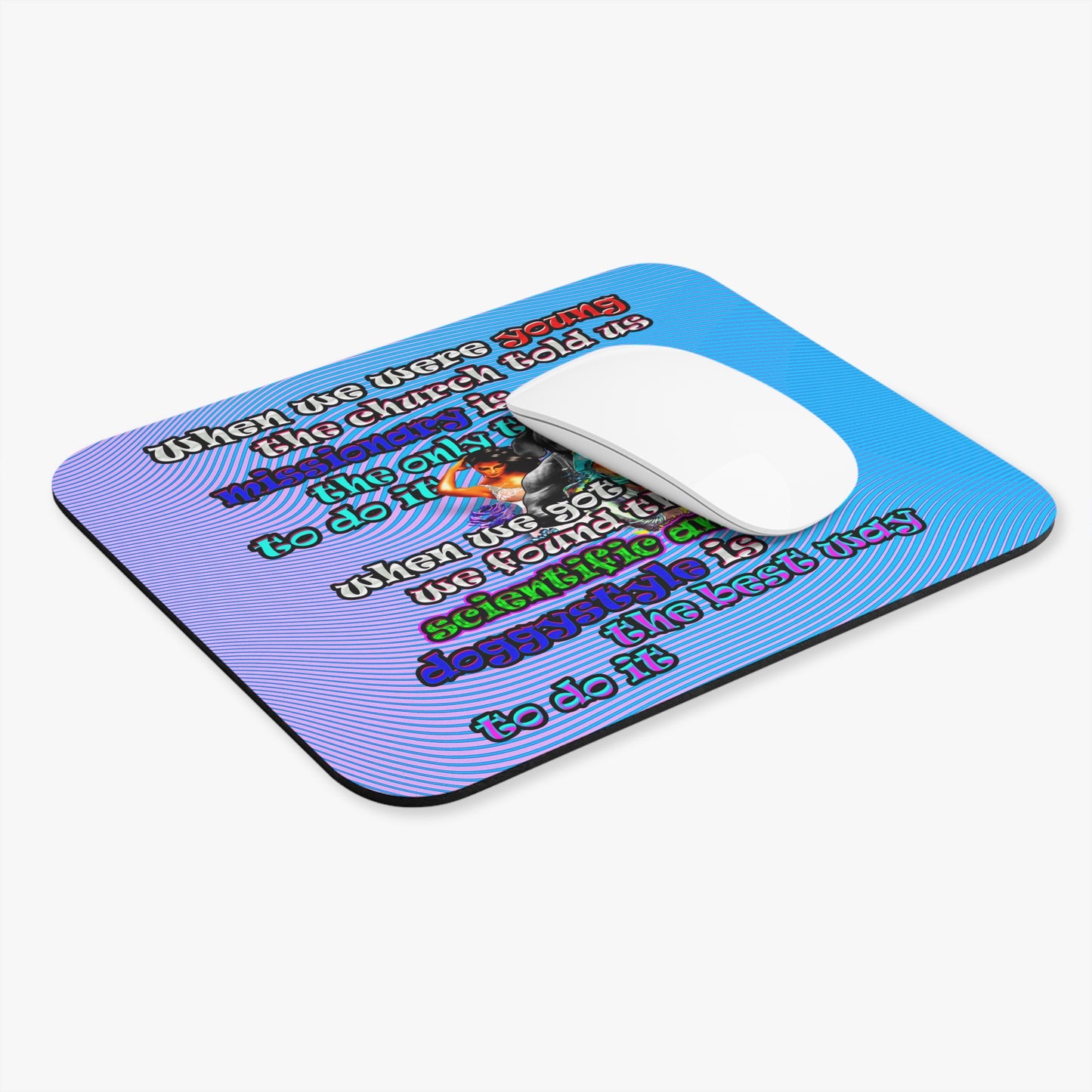 doggystyle - Mouse Pad (Rectangle) (light blue-purple wave)