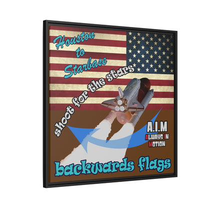 shoot for the stars - framed canvas art (brown)