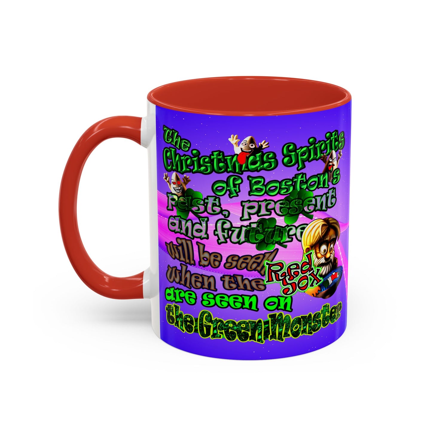 christmas spirits of boston - Accent Mug (purple-pink wave)