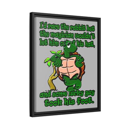 turtle race - framed canvas art (light grey)
