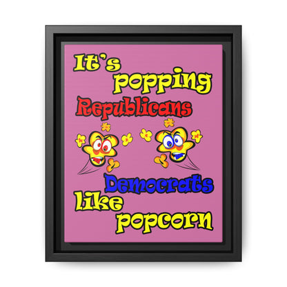 popping like popcorn - framed canvas art (light pink)