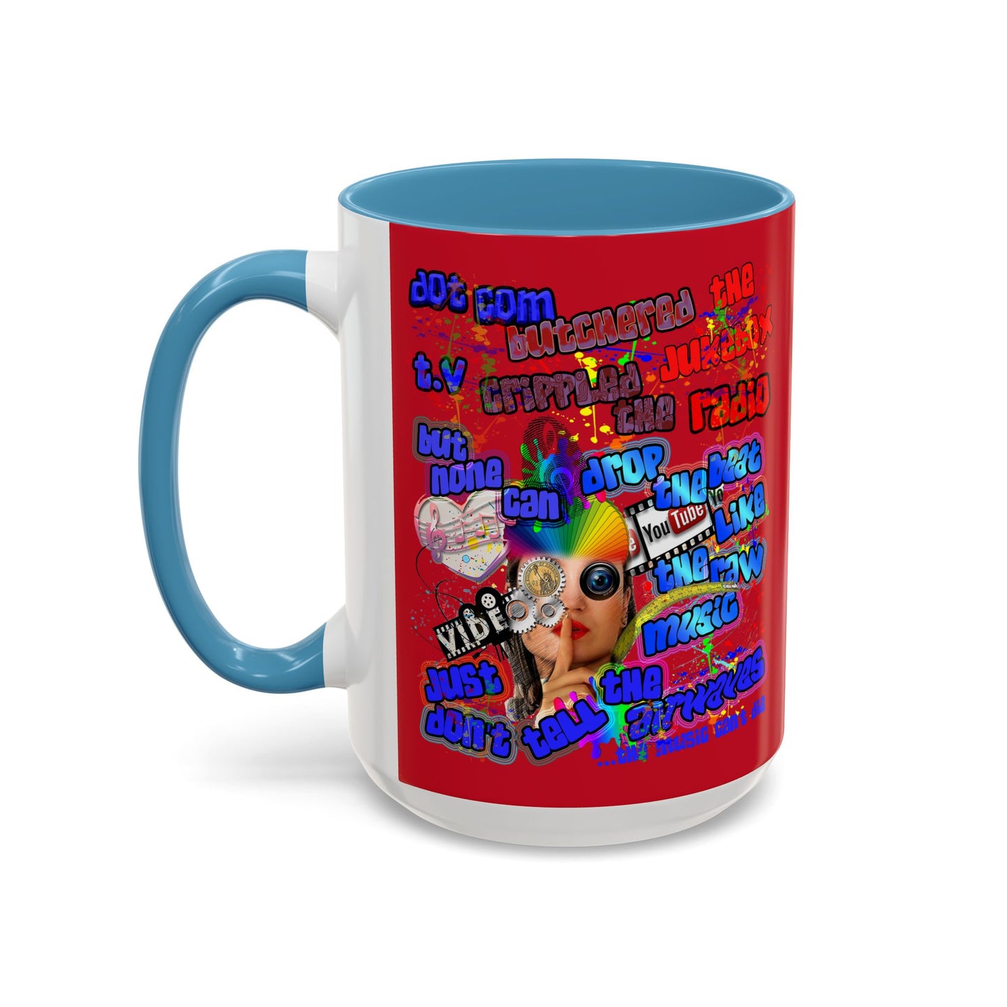drop the beat - Accent Mug (dark red)