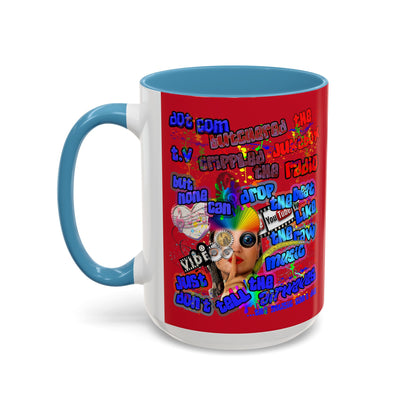 drop the beat - Accent Mug (dark red)