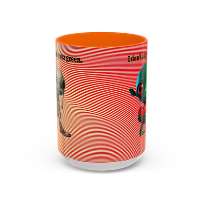 I don't care that your grey - Accent Mug (yellow-orange wave)