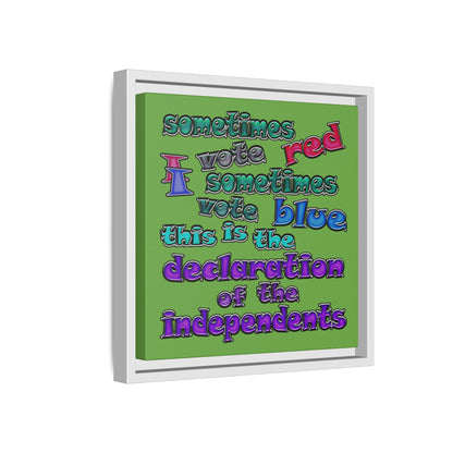 declaration of the independents - framed canvas art (green)