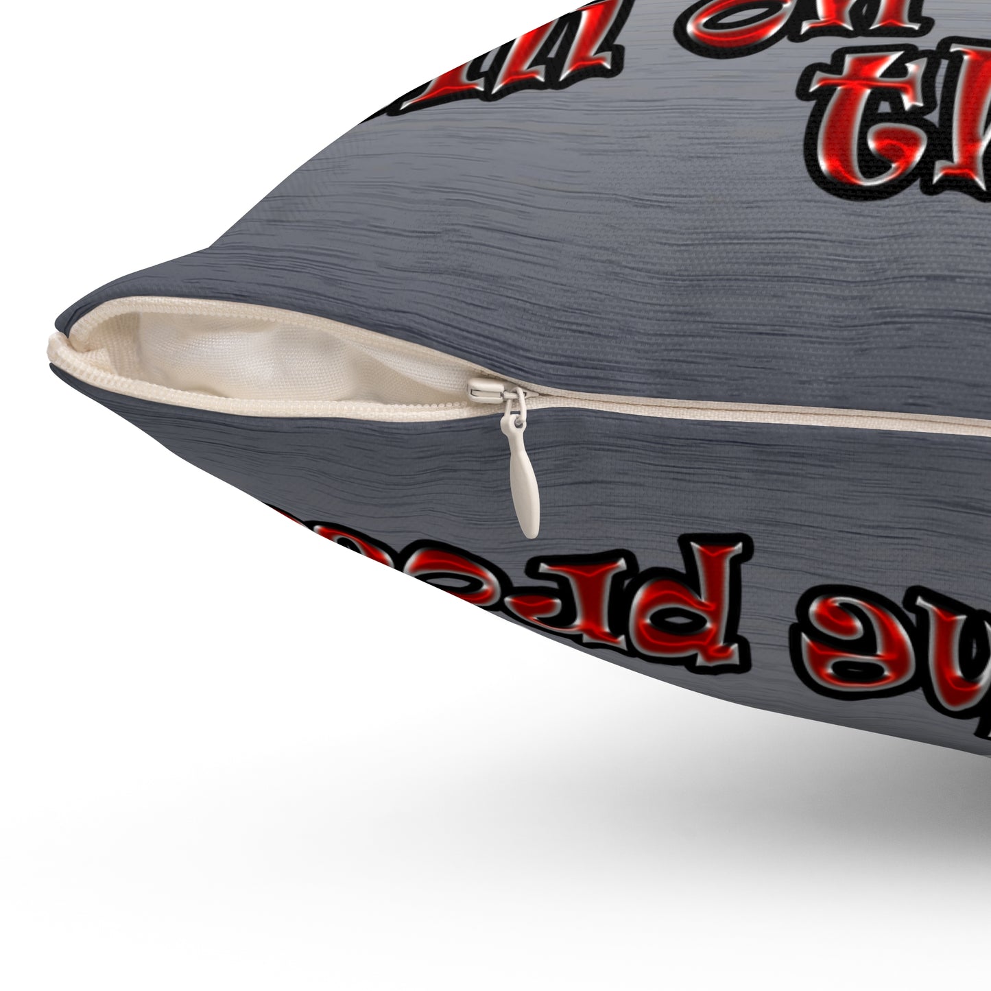 schrodinger's cat - Spun Polyester Square Pillow - (brushed nickel)