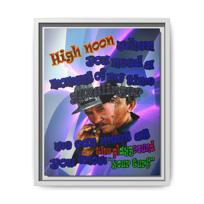 high noon - framed canvas art (grey-pink wave)