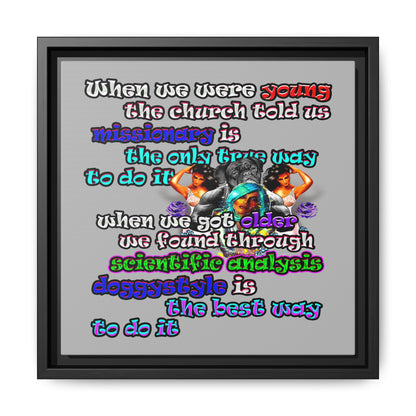 doggystyle - framed canvas art (light grey)