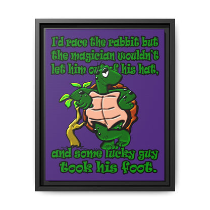 turtle race - framed canvas art (purple)