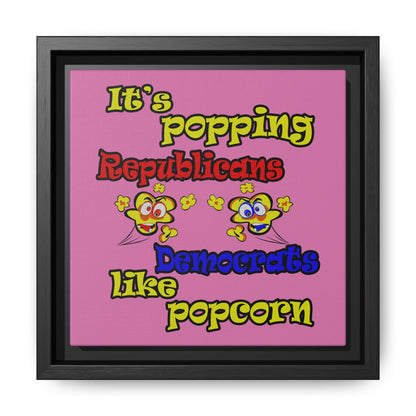 popping like popcorn - framed canvas art (light pink)