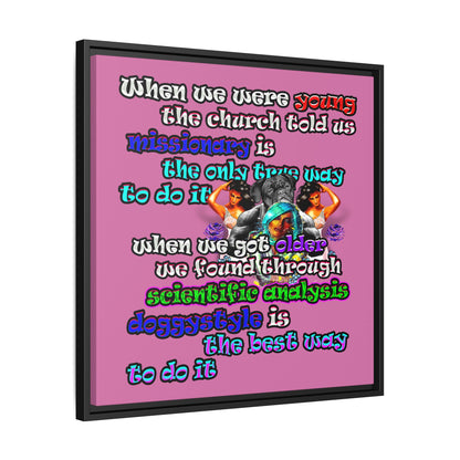 doggystyle - framed canvas art (light pink)