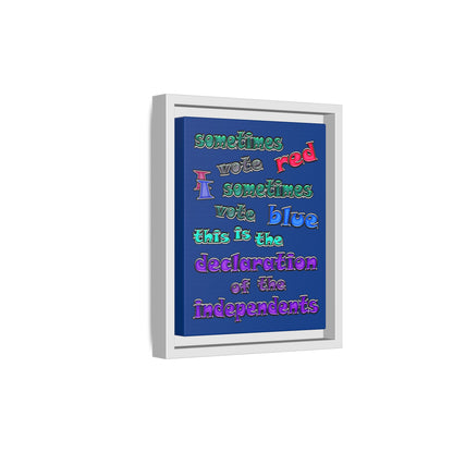 declaration of the independents - framed canvas art (dark blue)
