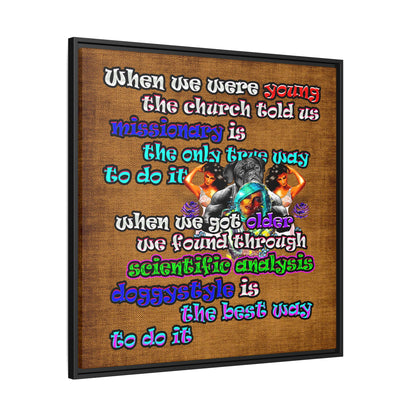 doggystyle - framed canvas art (brown papyrus)