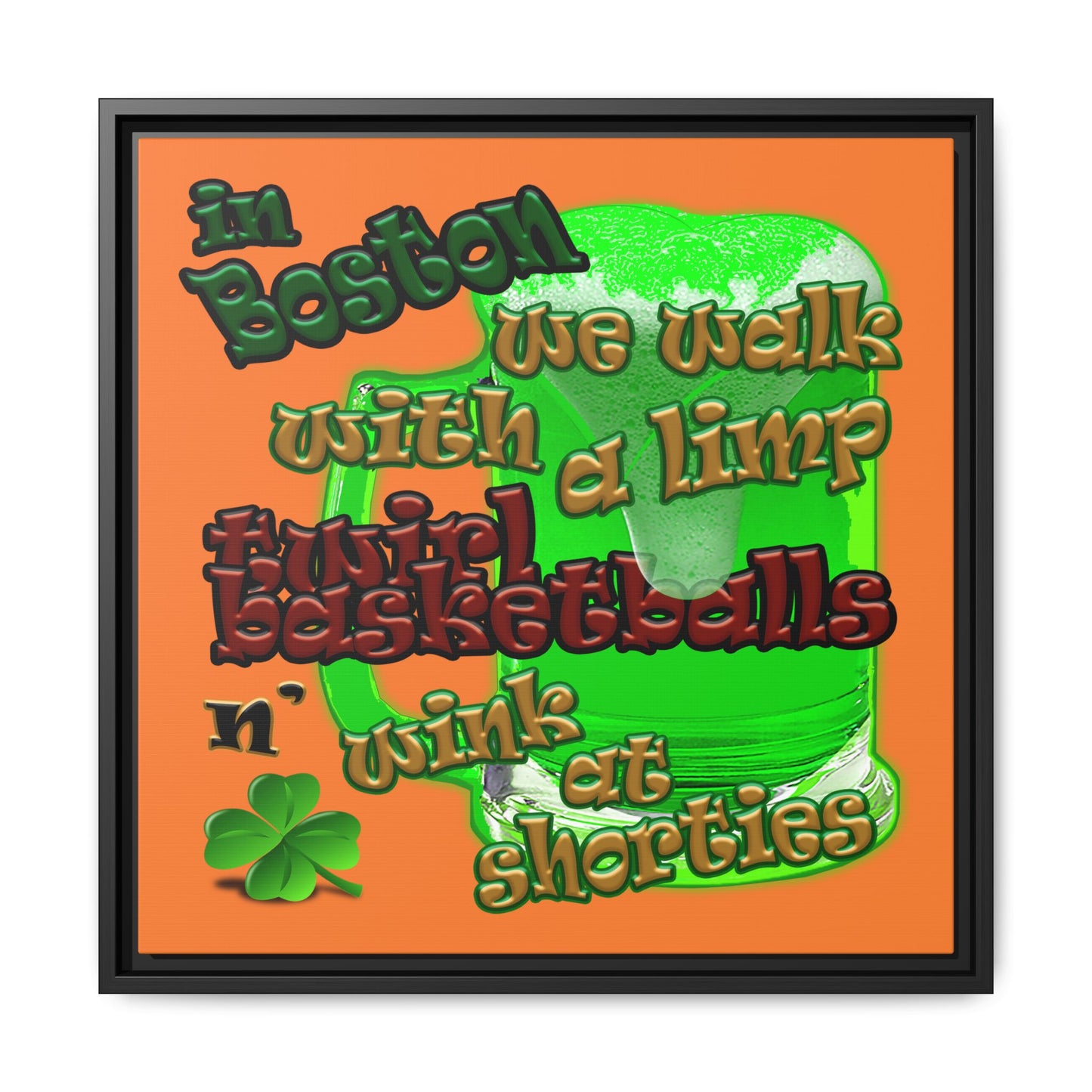celtics logo - framed canvas art (crusta)