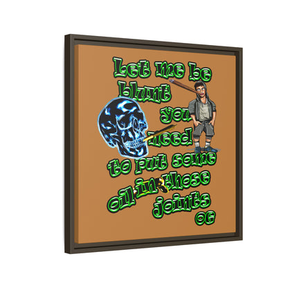 og - framed canvas art (light brown)