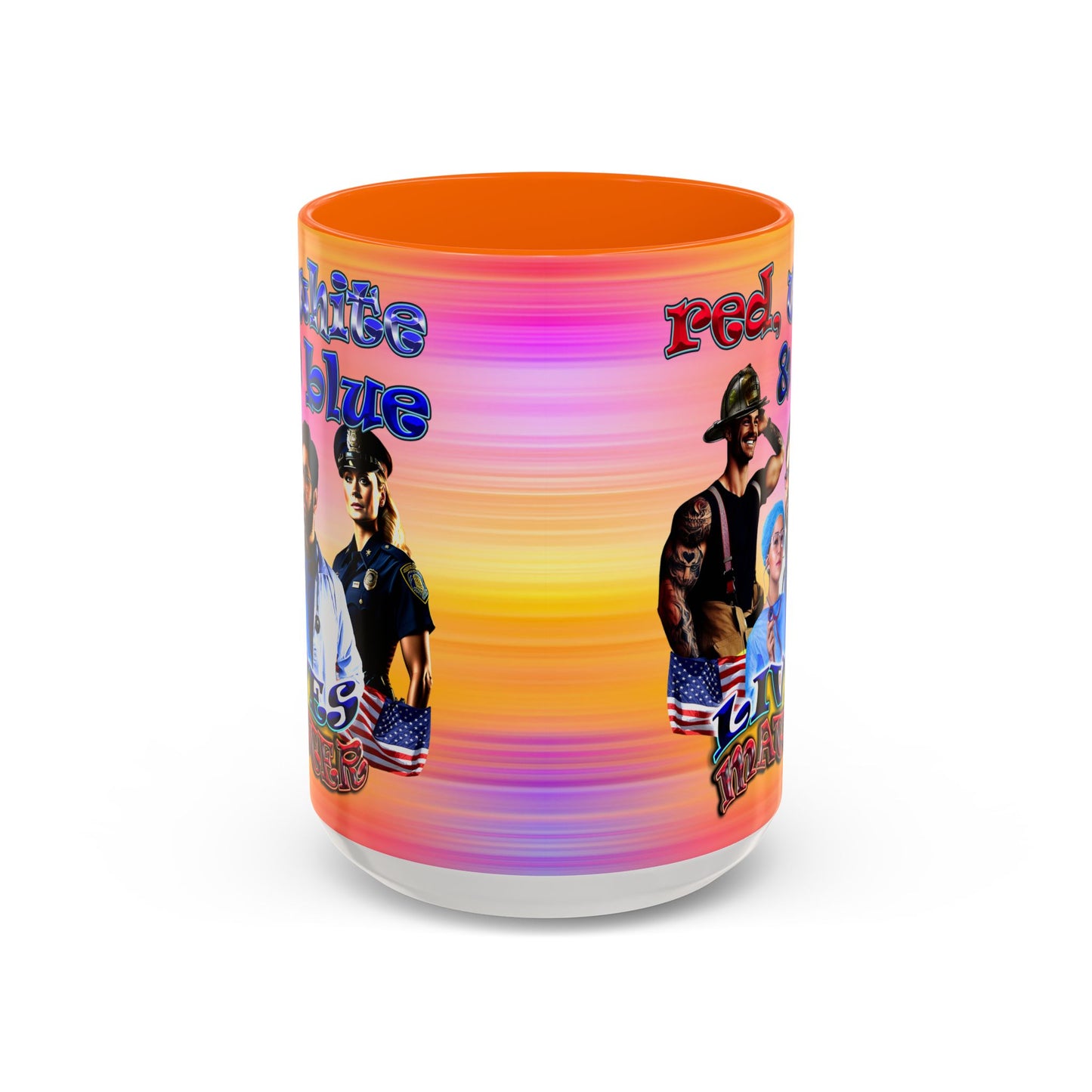 rw&b lives matter - Accent Mug (color blur)