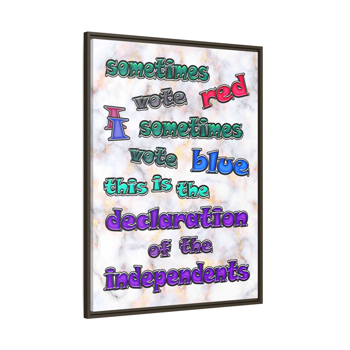 declaration of the independents - framed canvas art (white marble)