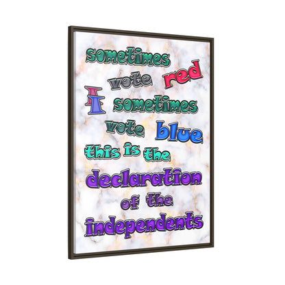 declaration of the independents - framed canvas art (white marble)