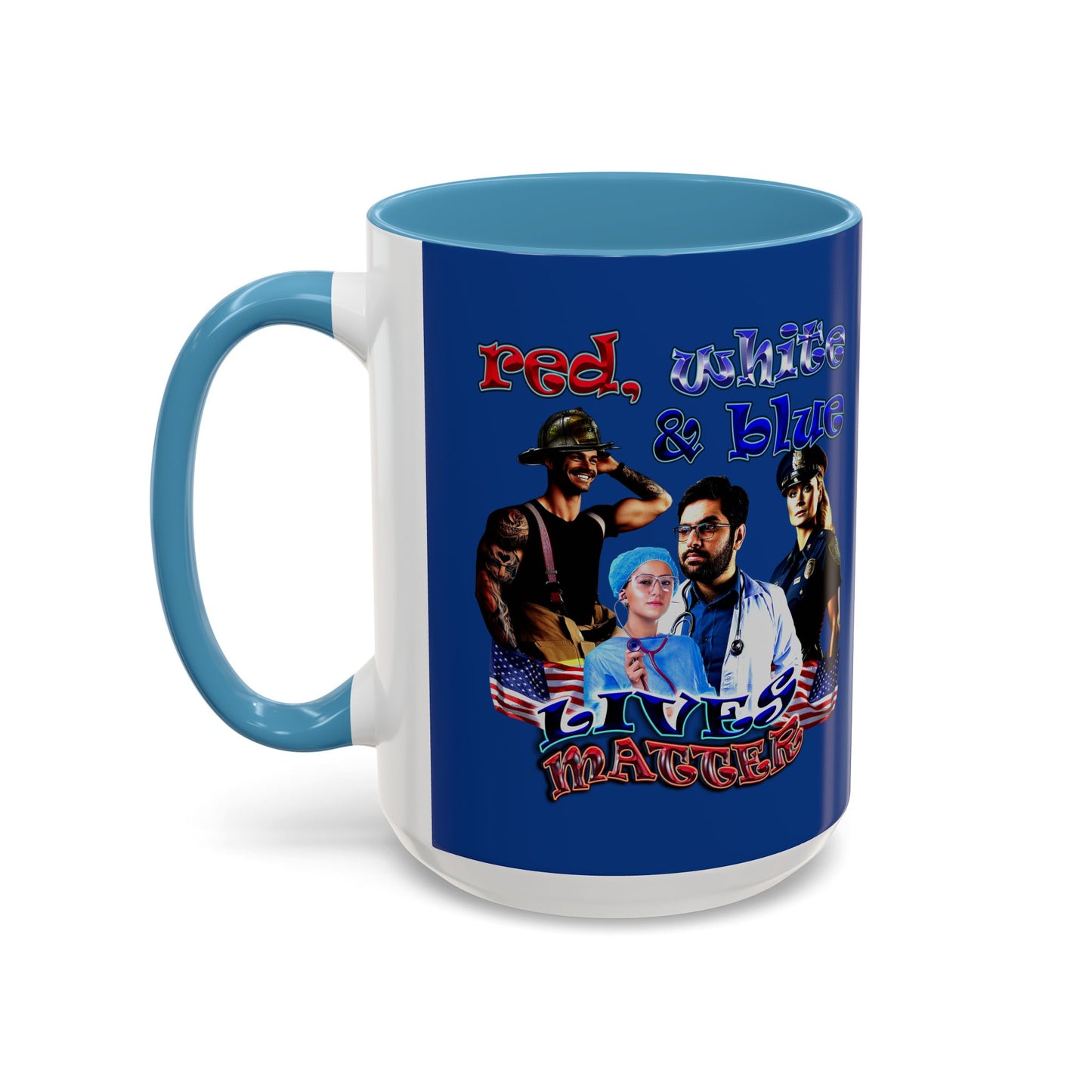rw&b lives matter - Accent Mug (dark blue)