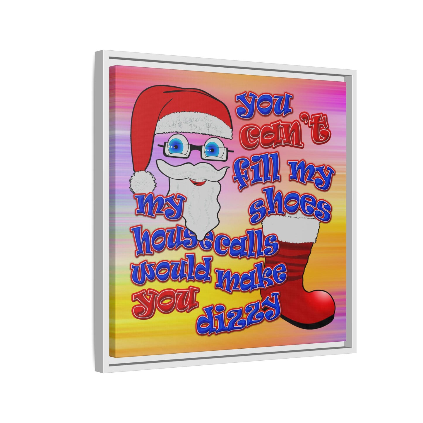 santa's shoes - framed canvas art (color blur)
