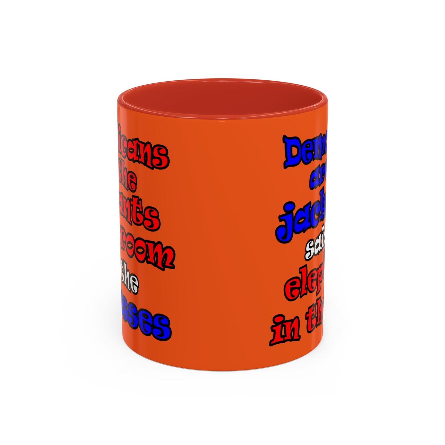donkeys and elephants - Accent Mug (orange)