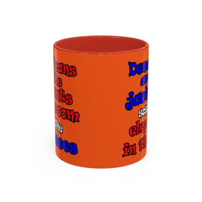 donkeys and elephants - Accent Mug (orange)