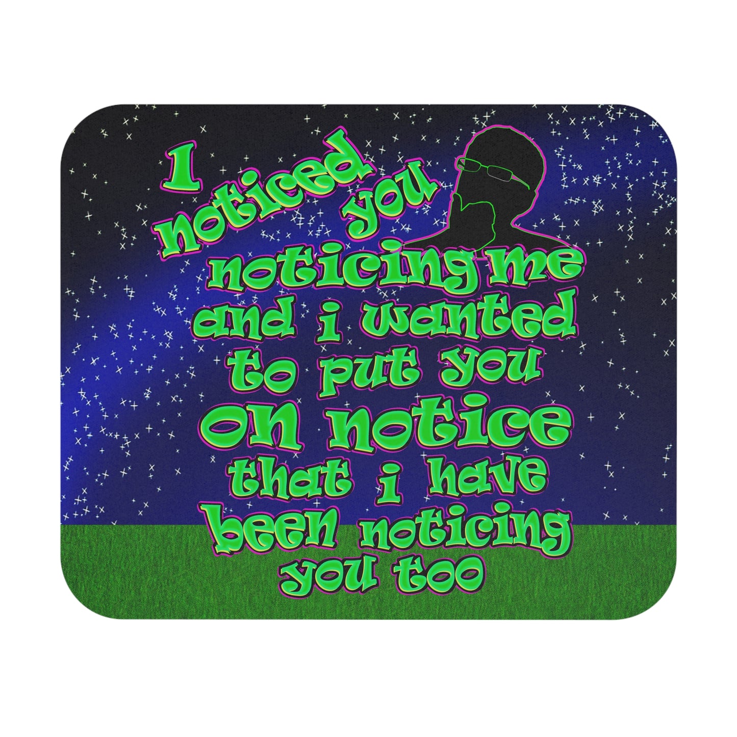 noticed you noticing - Mouse Pad (Rectangle) ('snoops' background)