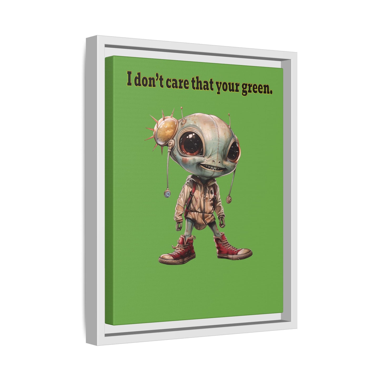 I don't care that your green - framed canvas art (green)