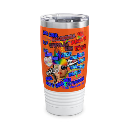 drop the beat - Ringneck Tumbler, 20oz (orange)