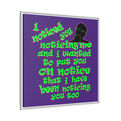 noticed you noticing - framed canvas art (purple)
