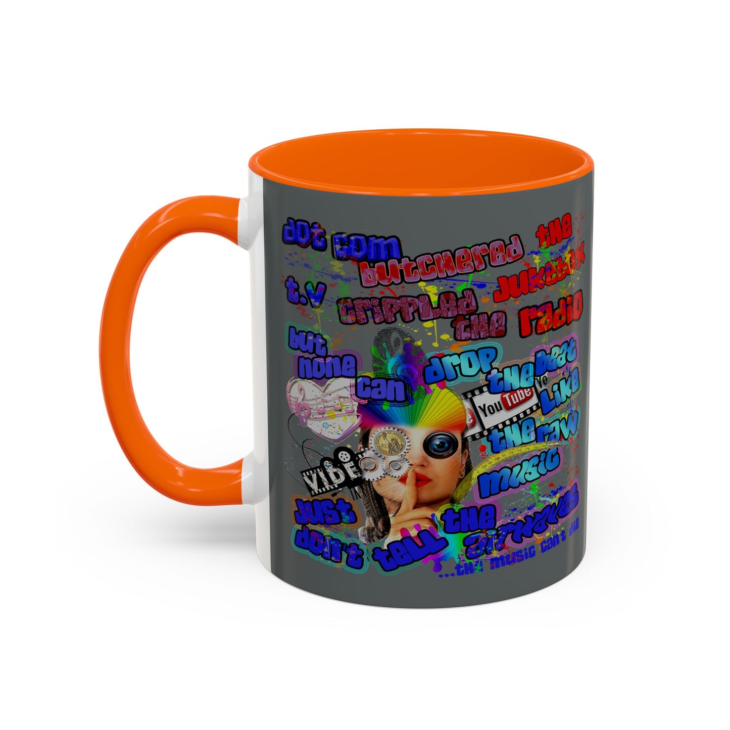 drop the beat - Accent Mug (dark grey)