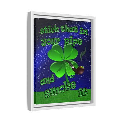 stick that in your pipe and smoke it - framed canvas art ('snoops' background)