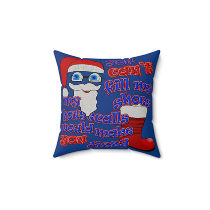 santa's shoes - Faux Suede Square Pillow - (dark blue)