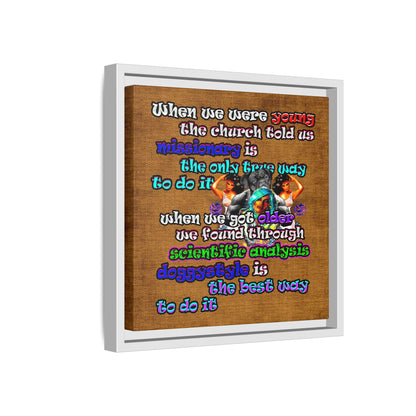 doggystyle - framed canvas art (brown papyrus)