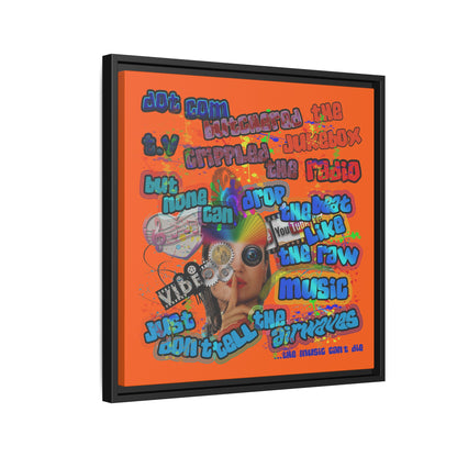 drop the beat - framed canvas art (orange)