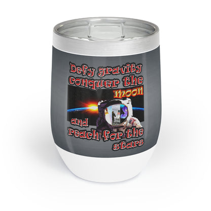 defy conquer reach - Chill Wine Tumbler (grey-light grey)