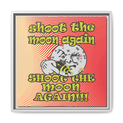 shoot the moon again - framed canvas art (yellow-orange wave)