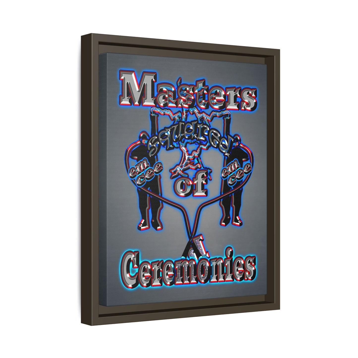 em cee squared - framed canvas art (grey-light grey)