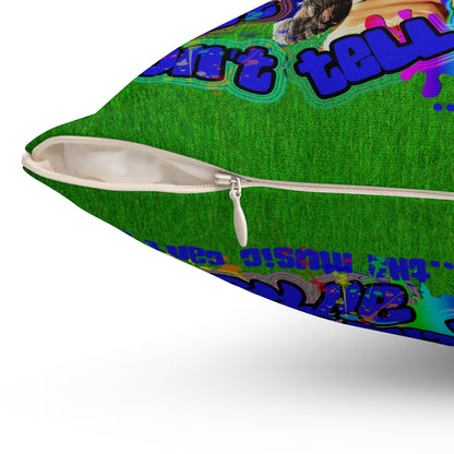 drop the beat - Spun Polyester Square Pillow - ('snoops' background)