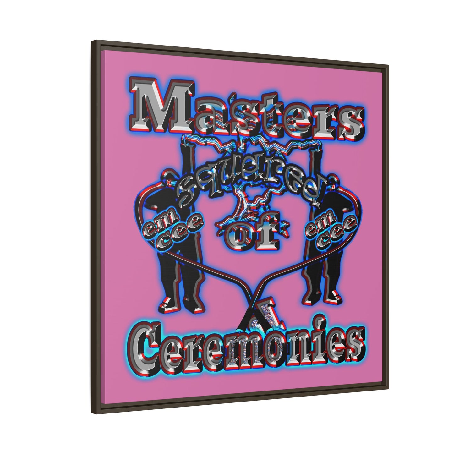 em cee squared - framed canvas art (light pink)