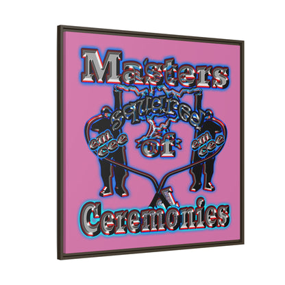 em cee squared - framed canvas art (light pink)