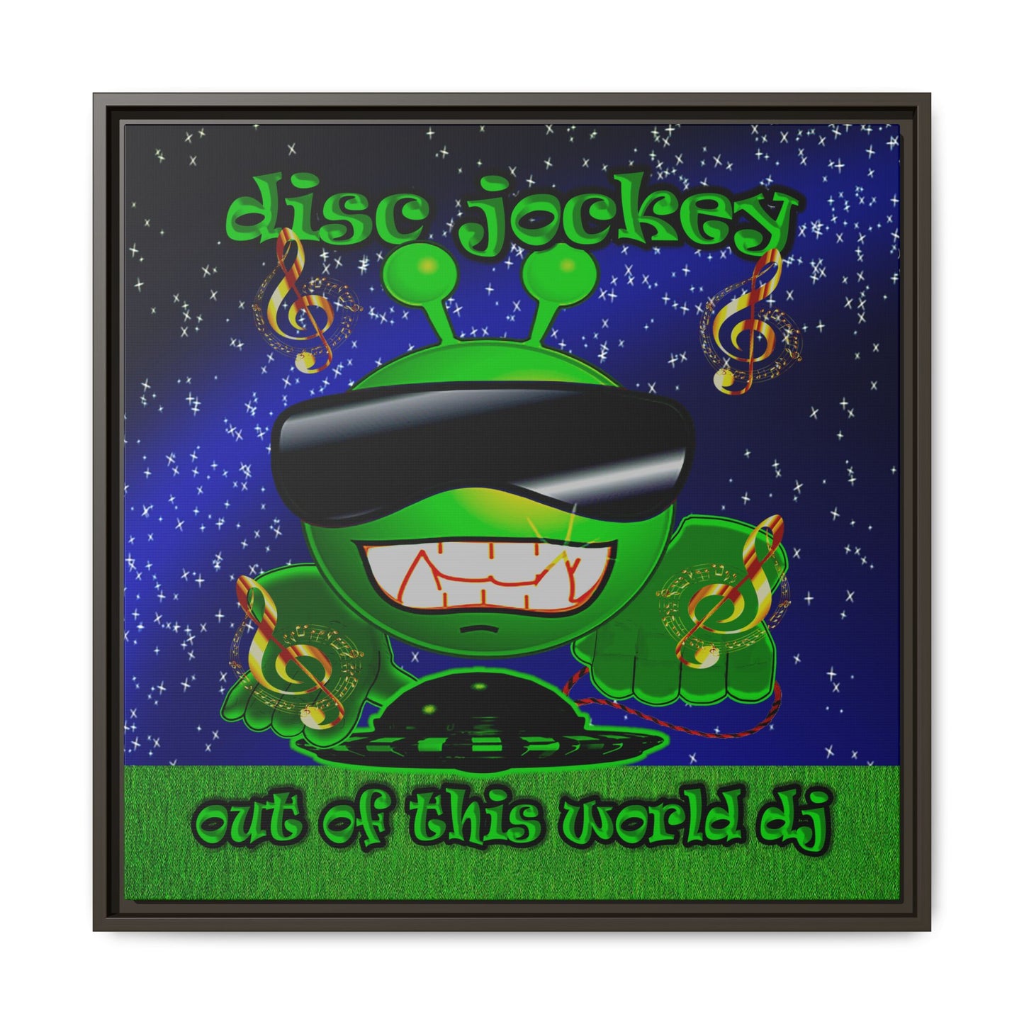 disc jockey - framed canvas art ('snoops' background)