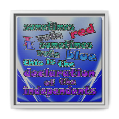 declaration of the independents - framed canvas art (blue-white wave)