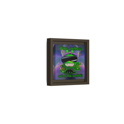 disc jockey - framed canvas art (grey-pink wave)